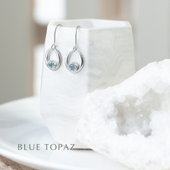 Gemstone Sterling Silver Dangle Earrings - choose your gemstone